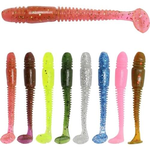 16Pcs Jig Wobblers Silicone With salt soft Lure 5cm 1g Artificial Rubber soft bait T tail Swimbait Bass Carp Pesca Fish Tackle