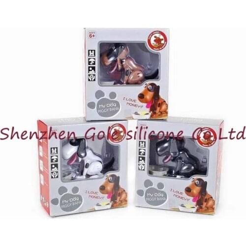 48pcs Quality Mechanical Adorable Puppy Hungry Robotic Dog Kid Coin Bank Save Saving Box Collection Piggy Bank Home Decoration