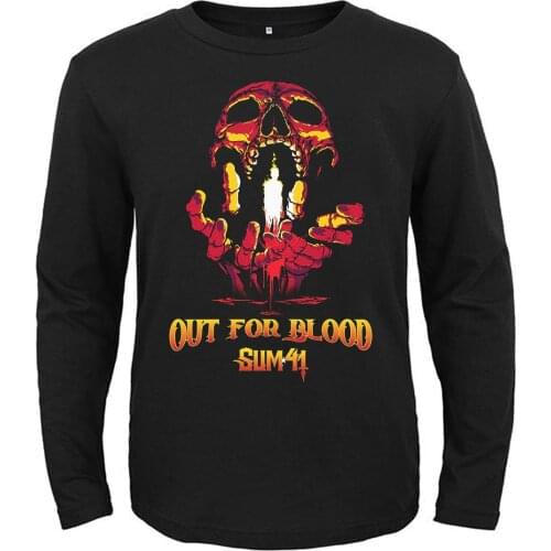 9 Designs Sum 41 Punk Band Rock Brand Skull Demon Tshirt Fitness Heavy Metal Streetwear Black Tee Full Long Sleeves Shirt
