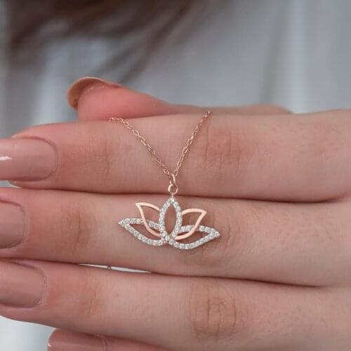 Lotus Flower 925 Sterling Silver Necklace