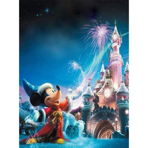 Disney Full Square 5D DIY Sailing Mermaid Diamond Painting Cartoon Mickey Diamond Embroidery Cross Stitch Mosaic Sticker Gift