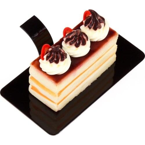 Free Shipping Party Supplies, Disposable Plastic Tableware, 100*55mm Black Mini Dessert Rectangular Cake Plate, 100/Pack
