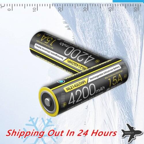 Free shipping Nitecore NL2142LTHPi Low Temperature 21700 4200mAh Protected Li-ion Rechargeable Battery with FREE Gift Flashlight