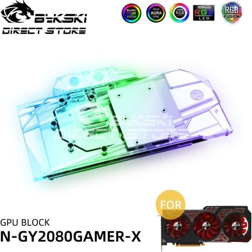 Bykski ARGB GPU Block Water Block For Geforce RTX2080 Super Video Cards Block Cooler PC Watercooling VGA block N-GY2080GAMER-X