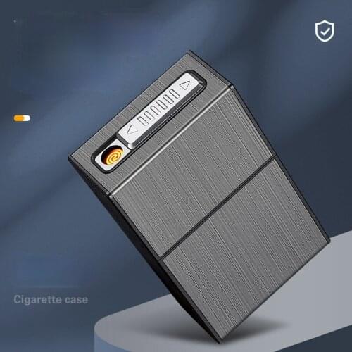 Heating Wire Lighter 20 Pieces of Thick Cigarettes Rechargeable Cigarette Case Integrated Cigarette Case Lighter USB Recharge