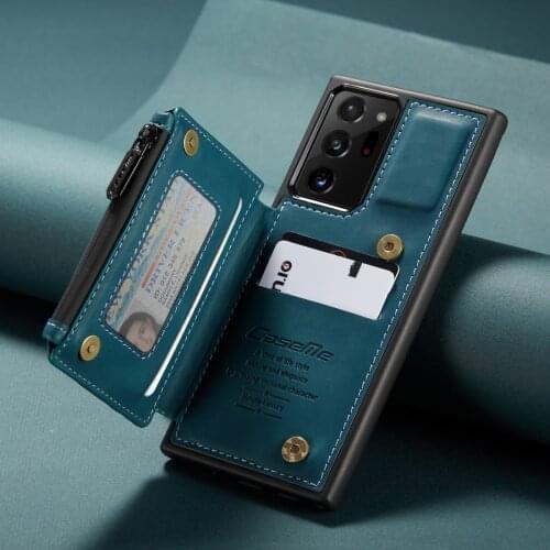 Anti-theft Swipe Wallet Case For Samsung S21 S20 S8 S10 S9 Plus A51 A52 A71 A72 Leather Stand Case with Waterproof Zipper Pocket