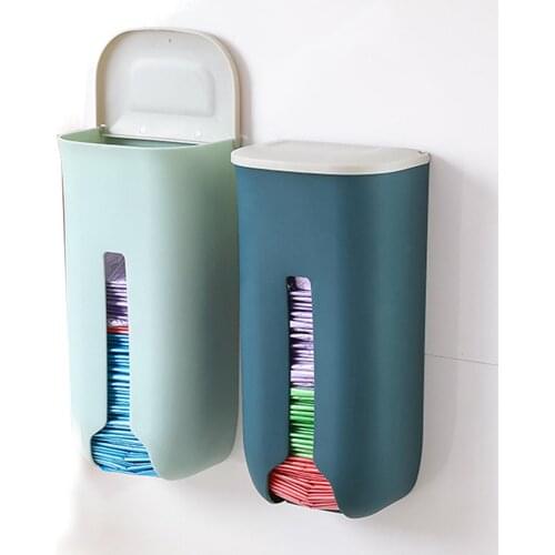 Home Wall-mounted Hanging Kitchen Bathroom Plastic Garbage Bag Storage Rack Box Home Organization