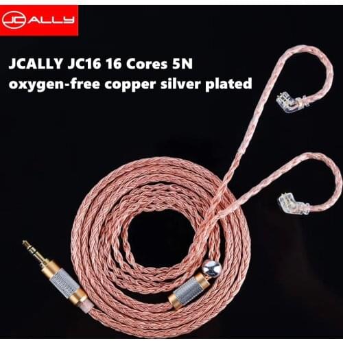 JCALLY Copper JC16 6N OFC 16 Shares 480 Cores Earphone Upgrade Cable for SE215 IE80 KZ ZST Pro ZSN ZS10 Pro ZSX BL-03 BL-05