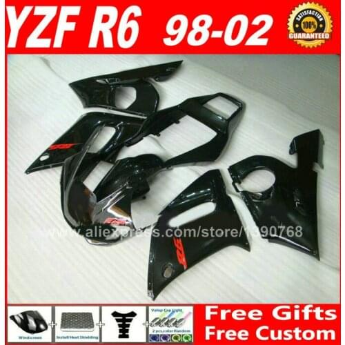 Red words black Fairings set for YAMAHA R6 1998 - 2002 ABS parts kit 98 99 00 01 02 fairing kits 1999 2000 2001