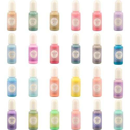 24 Colors Crystal Epoxy Pigment UV Resin Dye DIY Jewelry Colorant Art Crafts Coloring Drying Color Mixing Liquid Decorations Mak