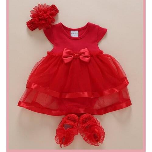 Summer Newborn Baby Girl Dress Romper Kids Bow Tulle Princess Dress Wedding For Girl 0 1 2 Year Birthday Christening Dress