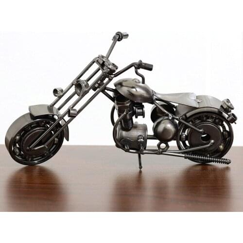 Industrial Style Manual Iron Motorcycle Model Study Wine Cabinet Window Display Home Decoration Accessories Birthday Gift