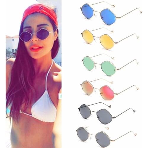 Trendy Auto Sunglasses Vintage Travel UV400 Protection Polygon vintage Alloy Ocean lenses sunglasses Goggle eyewear Eyeglasses