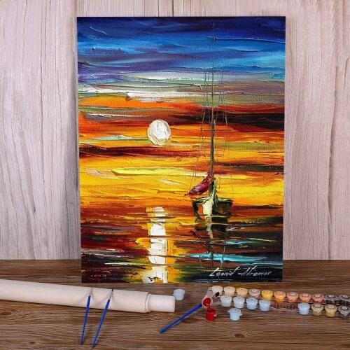 Drowned Sunset Paint By Numbers Complete Kit Oil Paints 50*70 Picture By Numbers Photo Handmade For Wholesale