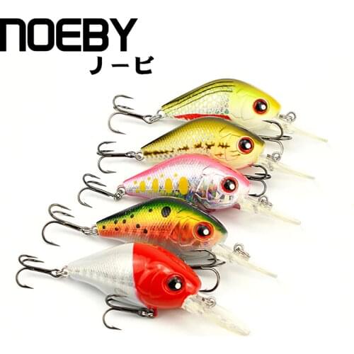 NOEBY 1 Pcs Fishing Lure 45mm/8g 0-2m Floating Crankbait Lures Hard Bait VMC Treble Hooks Long Shot 3D Eyes