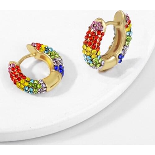 2021 New Copper Hoop Earrings Czech Diamond Fashion Earrings For Women Cute Heart Hanging Earrings Fashion Jewelry Party Gifts