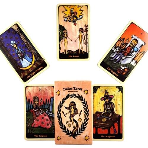New Arrival High Quality Delos Tarot Cards Fortune Guidance Telling Divination Deck Board Game Leisure Party 78 Pcs