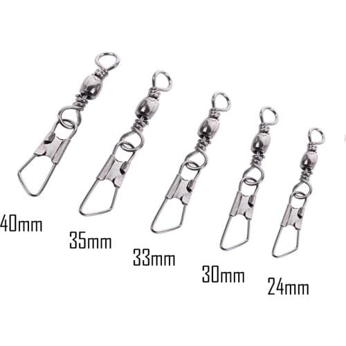 New 100PCS/pack Brass Barrel Fishing Swivels Solid Rings Fishing Pin Line Connector with Interlock Snap Swivels Tackle Tool