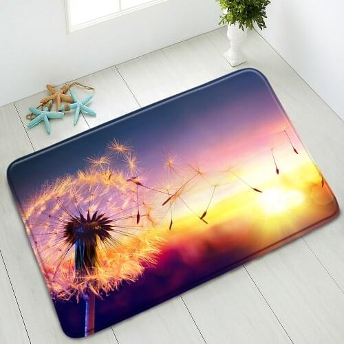 Dandelion Non-Slip Bath Mat Indoor Floor Mats Bedroom Kitchen Living Room Doormat Washable Absorbent Balcony Carpet Foot Pads
