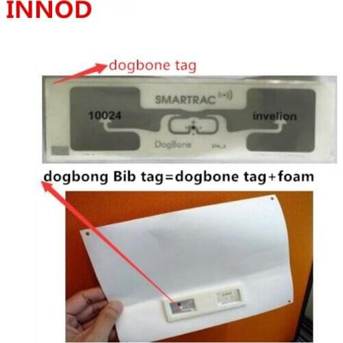 Passive 860-960mhz dogbone tag uhf rfid with impinj monza R6 chip high sensitivity smstrac lable