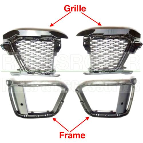 ROLLSROVER 4PCS Set of Front Bumper Side Fog Lamp Grille Bezel For Range Rover Sport 2018-2019 Black