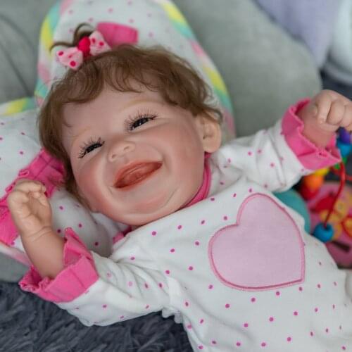NPK 49CM complete Silicone Bebe Doll Reborn baby girl doll Sweet Happy bebe reborn menina bonecas Waterproof Bath Toy