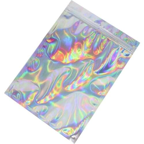 Eyelashes Package In Bulk Holographic Laser Ziplock Bag Eyelash Storage Brand Sticker Wholesale Idea Gift Packaging No eyelashes