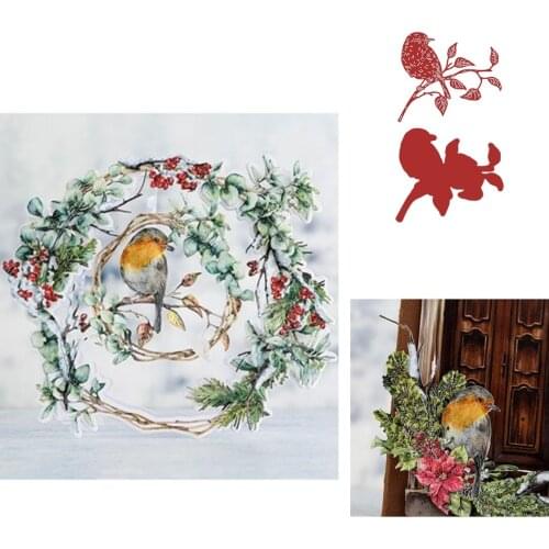 Bird on branch New Metal Cutting Dies & Stamps Scrapbook Dariy Decoration Stencil Embossing Template DIY Greeting Card Handmade