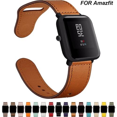 22mm watch strap For Xiaomi Huami Amazfit GTR 47mm/GTR2/stratos 2/3 Genuine leather watchband sport bracelet Amazfit pace band