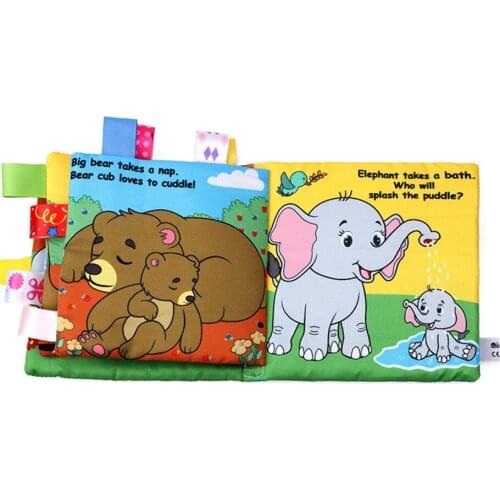 Ruiwjx Sounding Paper Baby Infant Early Education Cloth Book Cartoon Animal Toy