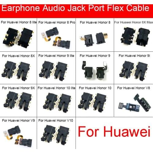 Audio Jack Flex Ribbon Cable For Huawei Honor 20i V8 V9 9i 9X 8X Max Pro 8C View 10 Lite Headphone Earphone Port Repair Parts