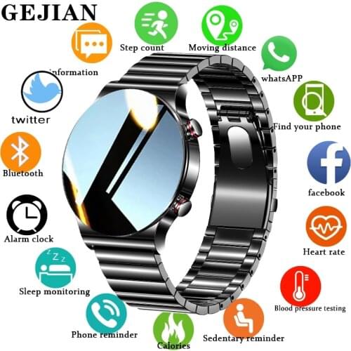 GEJIAN Smart Watch Men IP68 Waterproof Luxury smartwatch Mens Bluetooth Call For Android ios phone Music Player Fitness Tracker