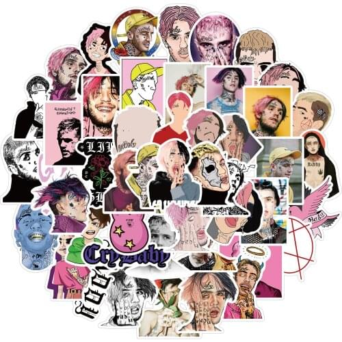 10/30/50pcs Lil Peep Rapper Kids Stickers Waterproof Laptop Luggage Motorcycle Suitcase Skateboard Guitar Car Phone Toy Sticker