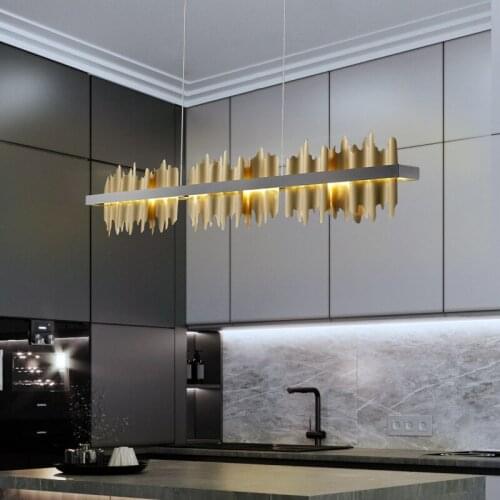 Light luxury modern minimalist personality creative villa all copper lamps high-end restaurant bar living room chandelier
