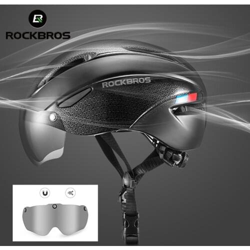 ROCKBROS Cycling Helmet Ultralight MTB Mountain Road Bicycle Bike Helmet with Integrally-molded Magnetic Visor Goggles