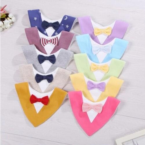 Infant Apron Baby Kids Bibs Burp Boy Girls Newborn Feeding Waterproof Toddlers Soft Bow Burp Tie Stuff Cloth scarf children
