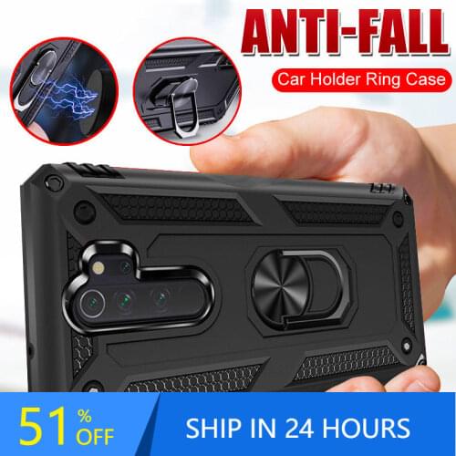 Armor Magnet Metal Ring Case for Redmi Note 9s 8 7 Pro Shockproof Back Cover for Redmi 7 8A 9A K20 Mi Note 10 9T Pro Bumper Case