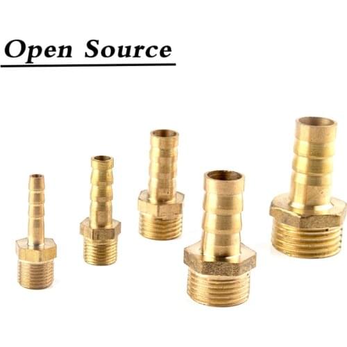 Hose Barb Tail 4/6/8/10/12/14/16/25MM Brass Pipe Fitting 1/8" 1/4" 3/8" 1/2" 1" BSP Male Connector Joint Copper Coupler Adapter