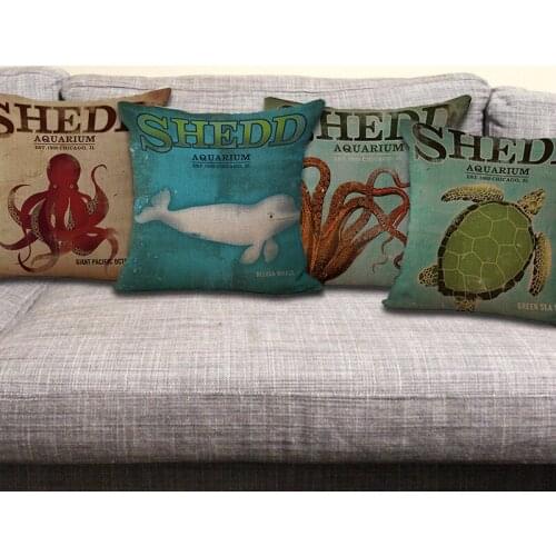 1 piece Creative Cartoon octopus Tortoise Pattern Seat hug pillowcase Decorative Home Chair Throw Pillow Case 45*45cm S1004