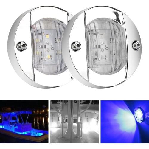12V 6LED Transom Stern Light Round Cold Transom Truck Turn Signal Light Tail Lamp for Marine Boat Yacht Yacht Accessory