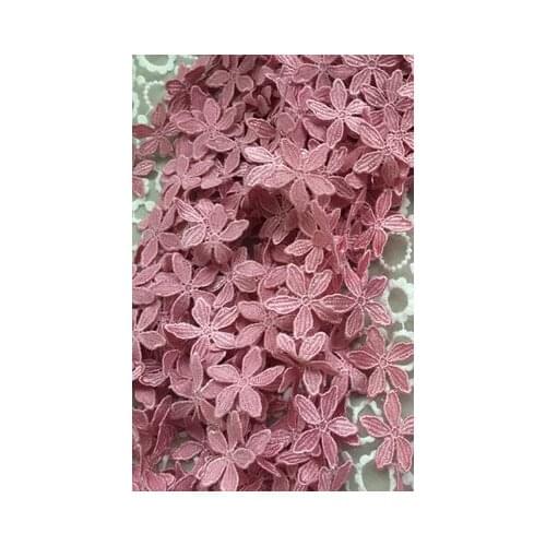 14 yards pink purple off white venice daisy flowers lace trim, off white embroidered lace fabric, lace daisy trims