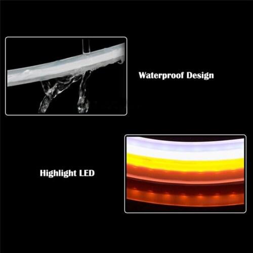 2x Led Light Strip DRL Daytime Running Light Turn Signal Lamp Decoration Brake Side Lights Headlights Strip 12v Exterior Styling