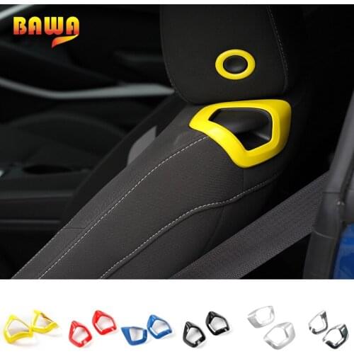 HANGUP Car Seat Backrest Manual Adjustment Handle Trim Sticker ABS Interior Accessories For Chevrolet Camaro 2017 Up Car Styling