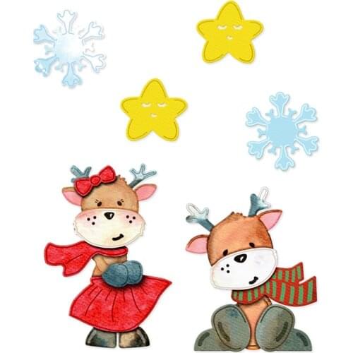 CH 2020 New Arrival Cute Deer 3D Gift Stitched DIY Scrapbooking Stamps Craft Embossing Die Cut Making Stencil Template