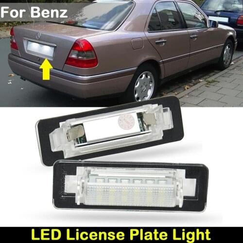 For Benz E-CLASS W210 C-CLASS W202 4Door Sedan Facelift Car Rear white LED license plate light number plate lamp