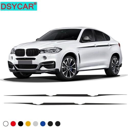 DSYCAR 1Set Car Door Waist Line Side Stripe Decal Body Sport Decor Sticker Car Exterior Decoration for BMW X Series SUV X3 X5 X6