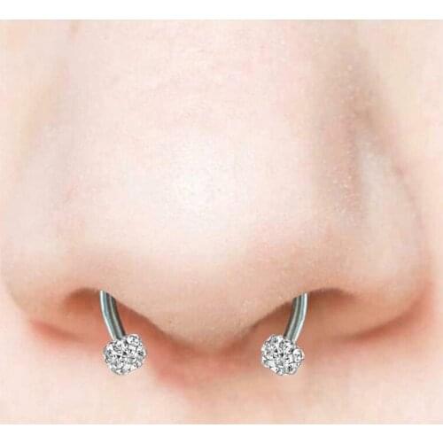Nose Ring Reusable Alloy Fake Magnetic False Nose Ring Horseshoes Non Piercing Hoop Jewelry for Party