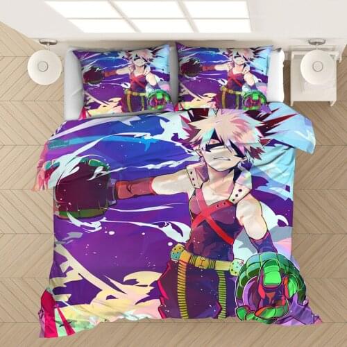 My Hero Academia Comforter Bedding Set Anime 3D Print Duvet Covers Pillowcases Home Textile Luxury Cartoon Queen King Size Kids
