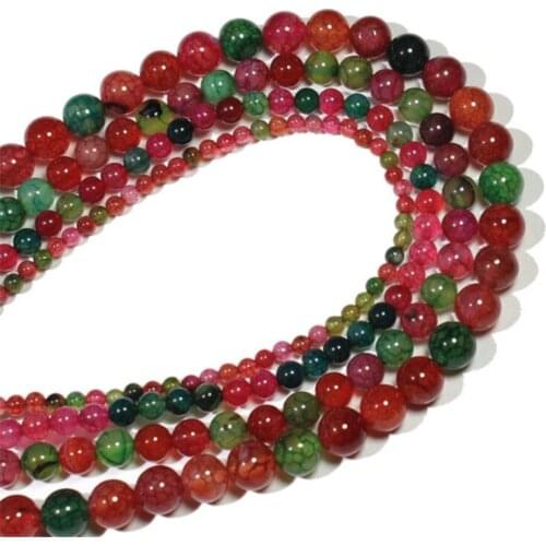 Round 4/6/8/10mm Tourmaline Agate Loose Beads for DIY Craft Bracelet Necklace Jewelry Making