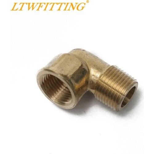 LTWFITTING Brass Pipe 90 Deg 3/8" NPT Street Elbow Forged Fitting Fuel Air Boat